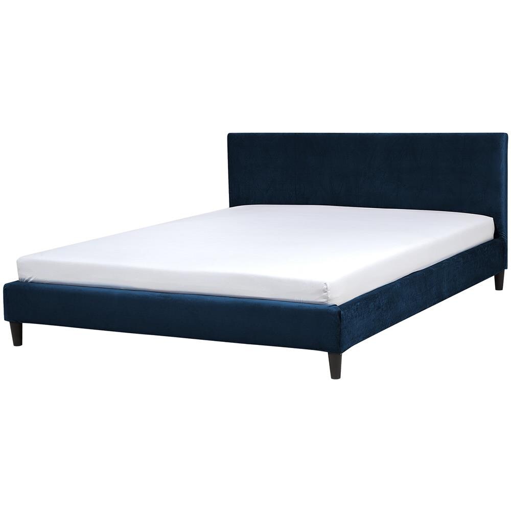 Letto Sfoderabile In Velluto Blu Scuro 180 X 200 Cm Fitou - Foto 1