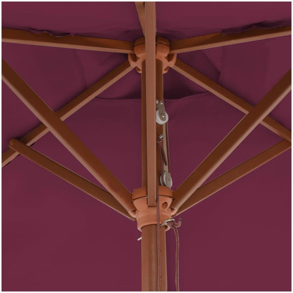 Ombrellone Da Esterni Con Palo In Legno 150x200 Cm Rosso Bordò - Foto 2