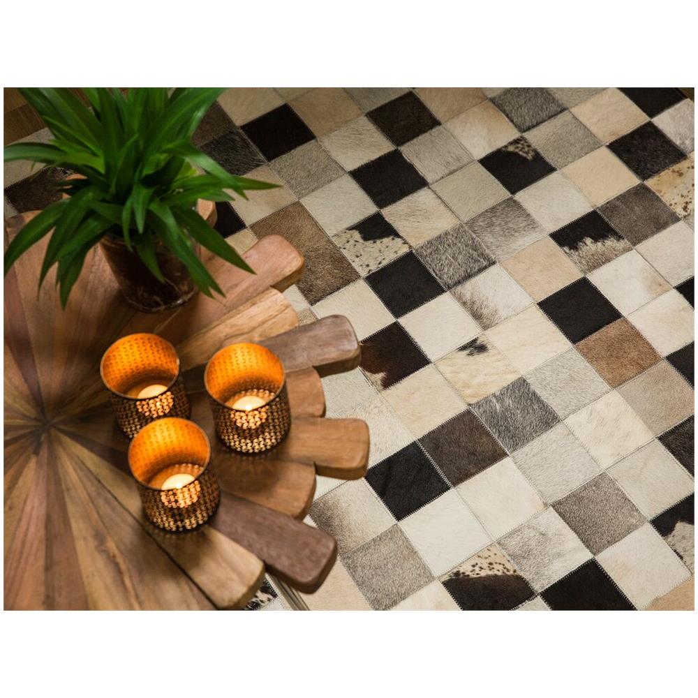 Tappeto Rettangolare In Pelle Marrone-beige - 160x230cm - Rize - Foto 11
