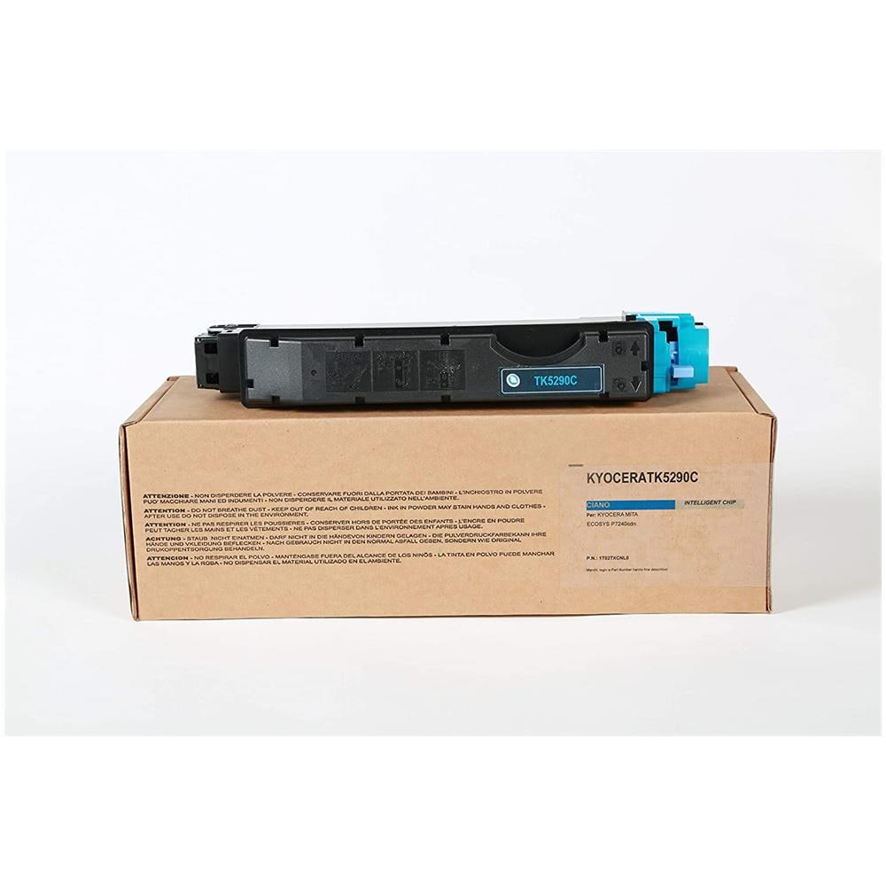 TONER COMPATIBILE - Kyocera Tk-5290c Ciano 1t02txcnl0 Per Ecosys P7240cdn Fornito Di Intelligent Chip Capacità 13000 Copie Made In Italy - Foto 1