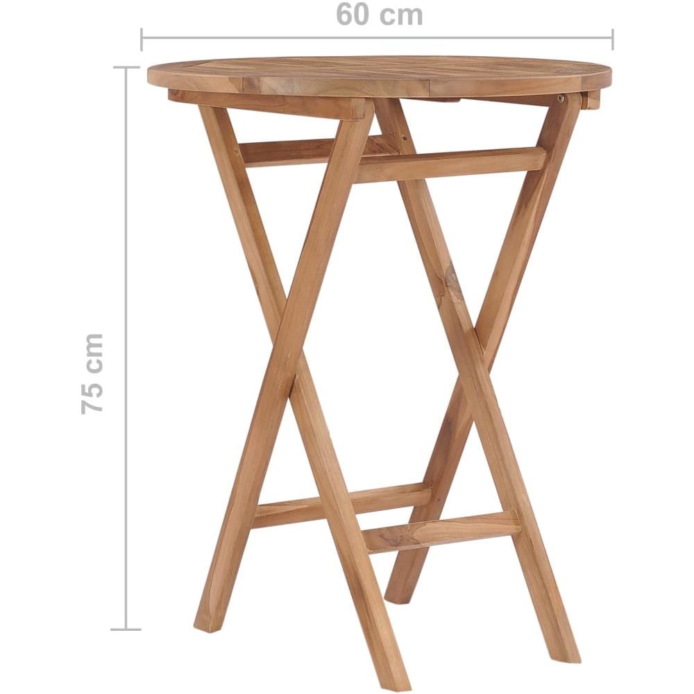 Tavolo Da Giardino Pieghevole 60 Cm In Legno Massello Di Teak - Foto 7