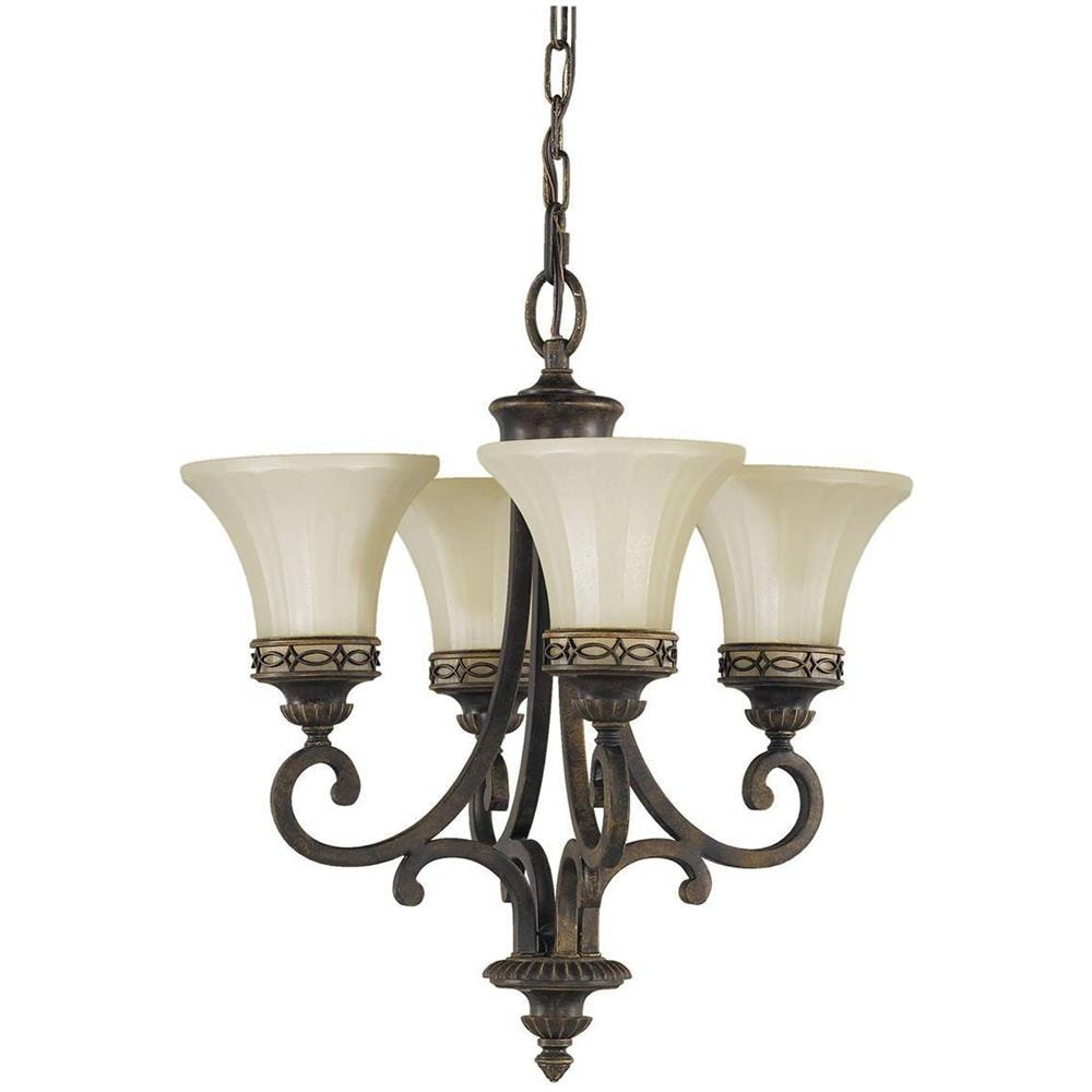 Lampadario Multi Braccio 4 Luci Finitura Noce, E27 - Foto 1