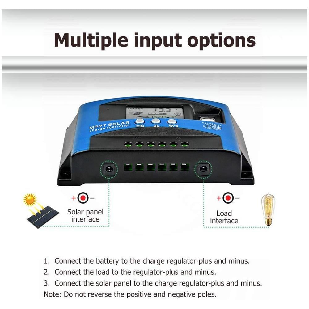 Unit Di Controllo Carica 30a Solar 12v 24v Batteria Solare Regolatore Di Carica Con Display Lcd E Doppia Porta Usb - 30a - Foto 2