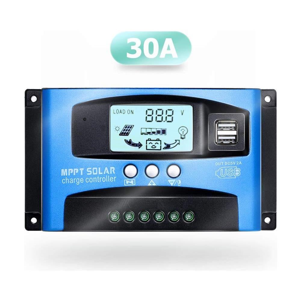 Unit Di Controllo Carica 30a Solar 12v 24v Batteria Solare Regolatore Di Carica Con Display Lcd E Doppia Porta Usb - 30a - Foto 1