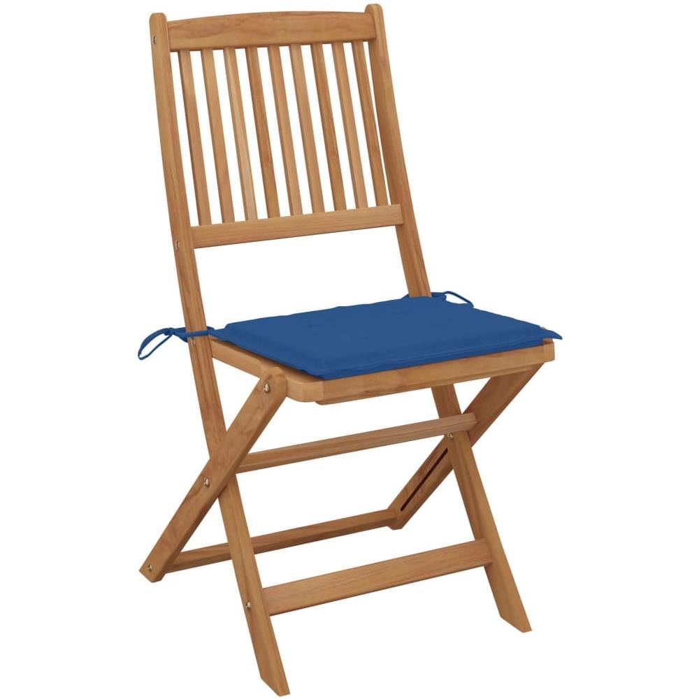 Sedie Da Giardino Pieghevoli 2 Pz Con Cuscini Massello Acacia - Foto 2