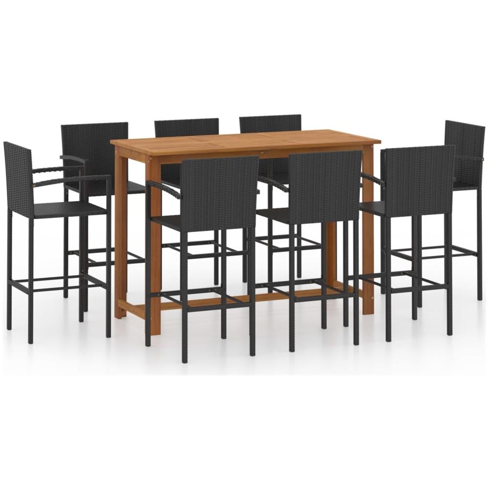 Set Bar Da Giardino 9 Pz Nero - Foto 1