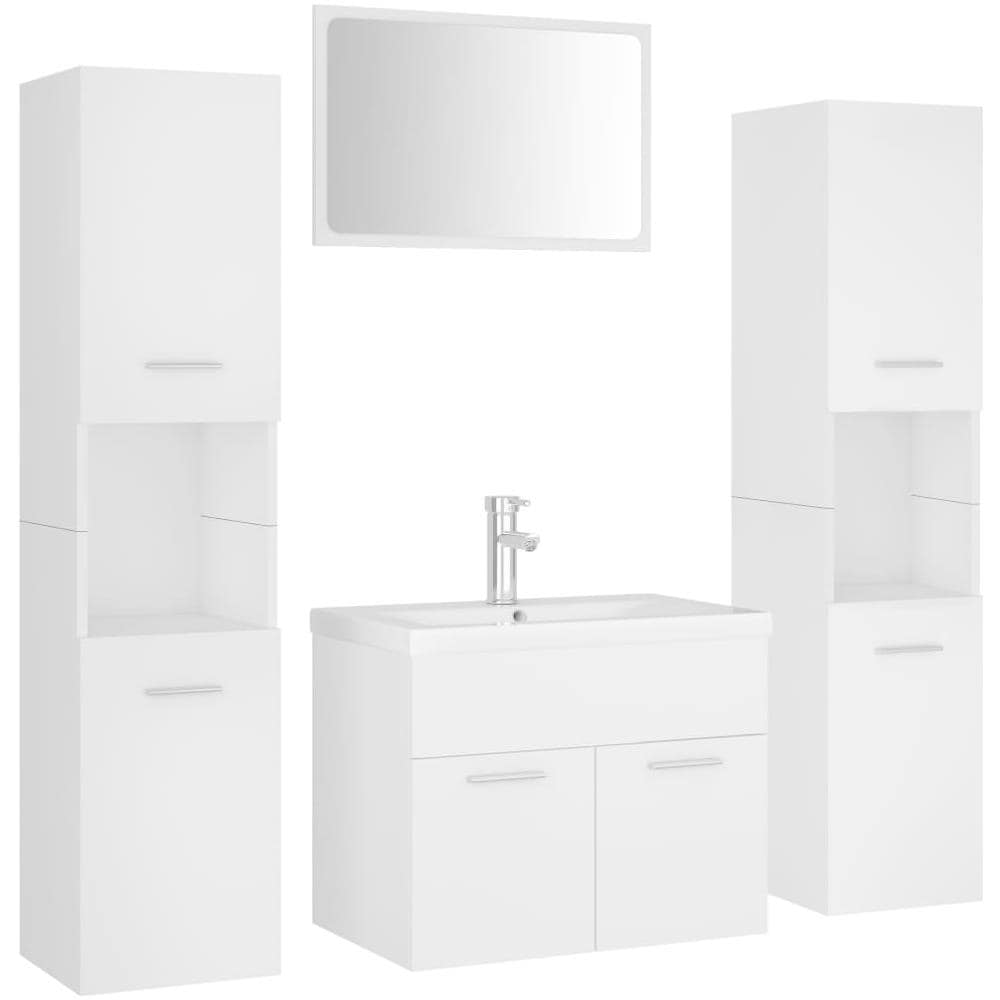 Set Mobili da Bagno Bianco in Truciolato - Foto 2
