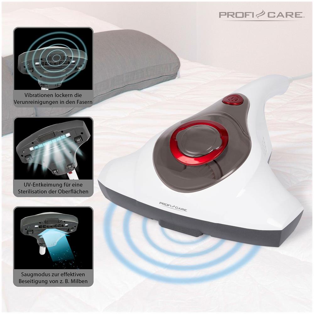 Ms 3079 Batti Materasso, Aspirapolvere Per Acari Con Luce Uv-c Sterilizzante 300w Bianco /grigio - Foto 8
