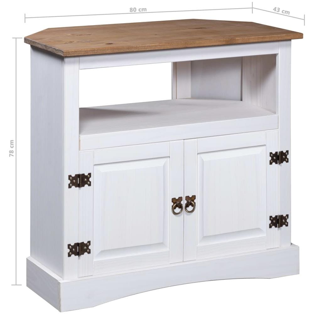 Tavolo Consolle Pino Messicano Corona Range Bianco 80x43x78 Cm - Foto 13