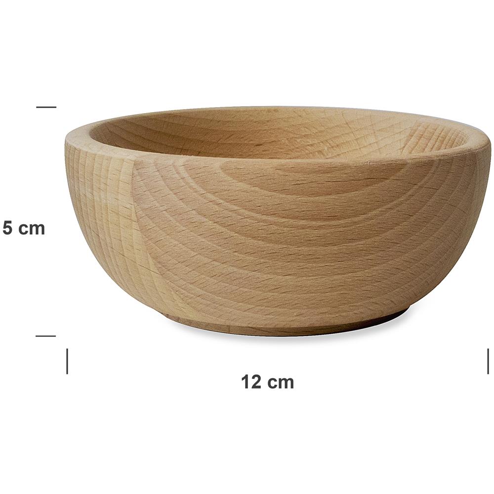 Piccola Ciotola Di Legno | Rotonda 12 X 12 X 6 Cm | Perfetta Per Muesli Frutta Spuntini Cucina - Foto 2