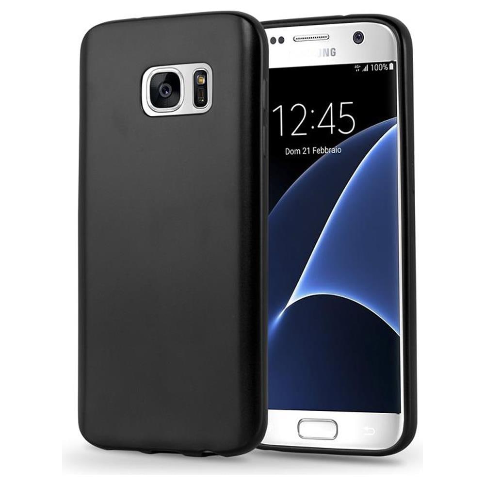 Custodia Compatibile Con Samsung Galaxy S7 In Nero Metallico - Coperchio Protettivo In Silicone Tpu Flessibile - Foto 1