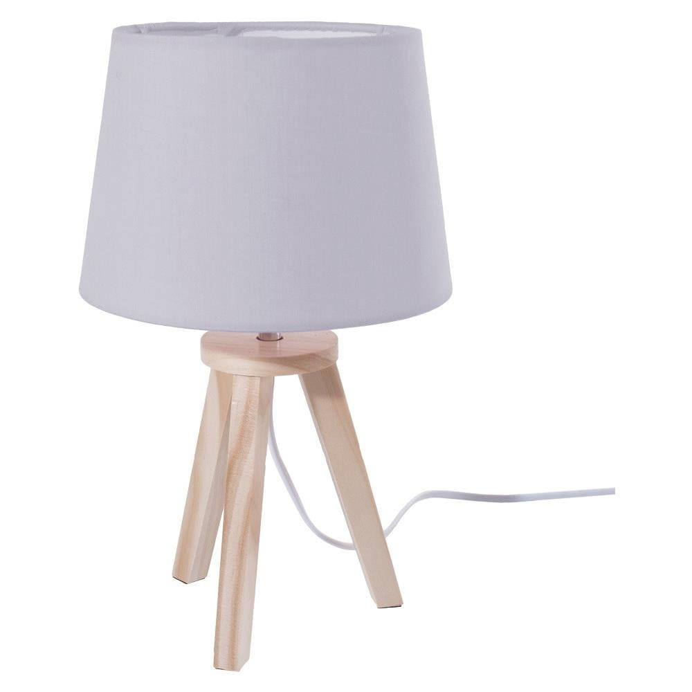 Lampada Da Comodino Con Treppiede, 31 Cm, Colore Grigio - Foto 1