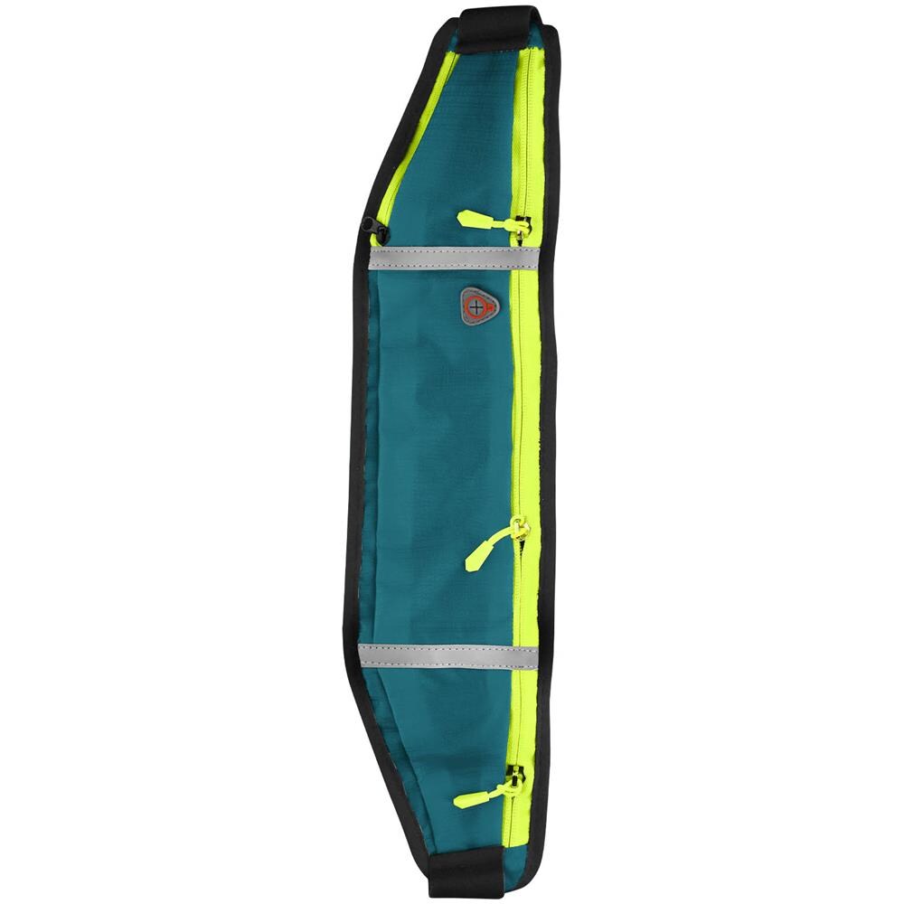 Marsupio Sportivo Cintura Regolabile Chiusura Fibbia Bande Riflettenti Azzurra - Foto 1