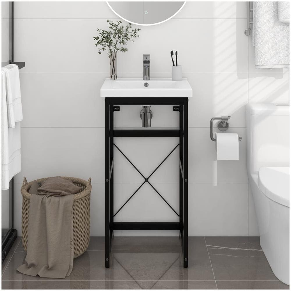 Struttura Per Lavabo Da Bagno Nera 40x38x83 Cm In Ferro - Foto 1