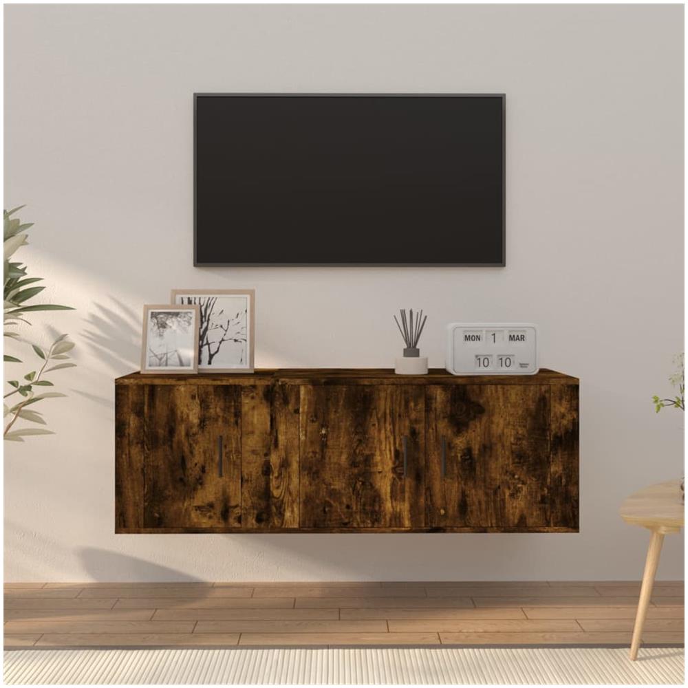 Set Mobili Porta Tv 2 Pz Rovere Fumo In Legno Multistrato - Foto 1
