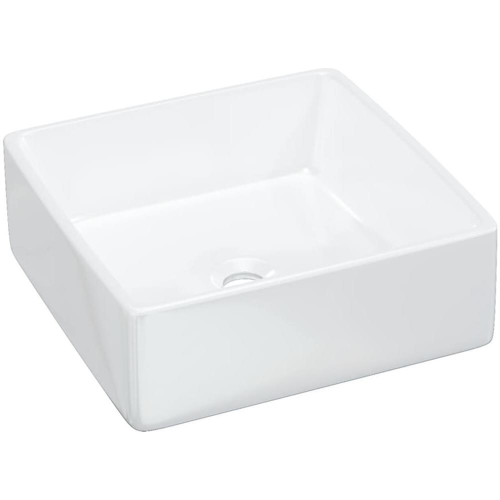 Lavandino Bianco 37x37x13 Cm In Ceramica Quadrato - Foto 2