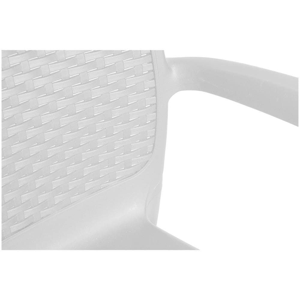Sedia Da Esterno Viterbo, Set Di 4 Sedute Da Giardino, Sedia Per Tavolo Da Pranzo, Poltrona Outdoor Effetto Rattan, 100 % Made In Italy, 54x60h82 Cm, Bianco - Foto 4
