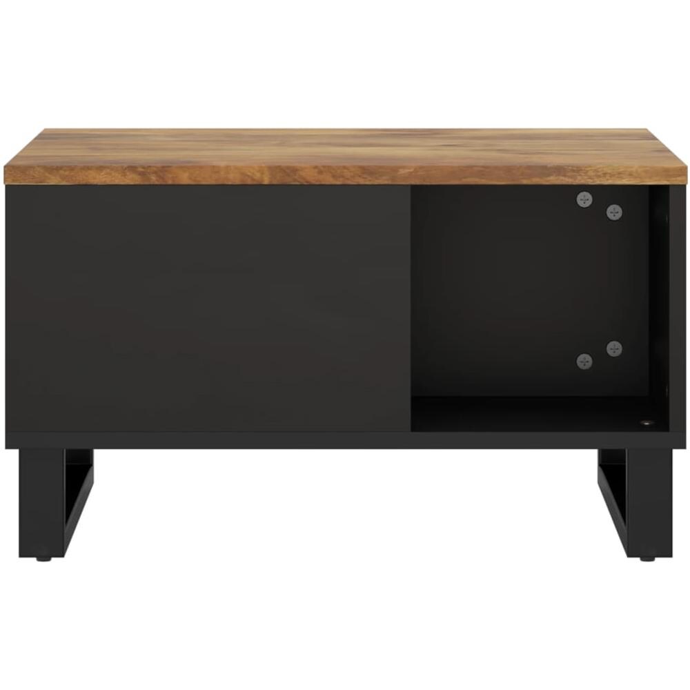 Tavolino Da Salotto 60x50x35 Cm In Legno Massello Di Mango - Foto 3