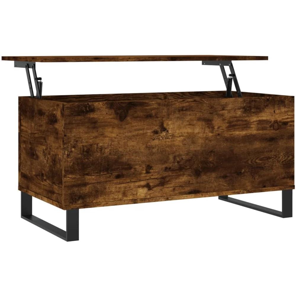 Tavolino Da Salotto Rovere Fumo 90x44,5x45 Cm Legno Multistrato - Foto 2