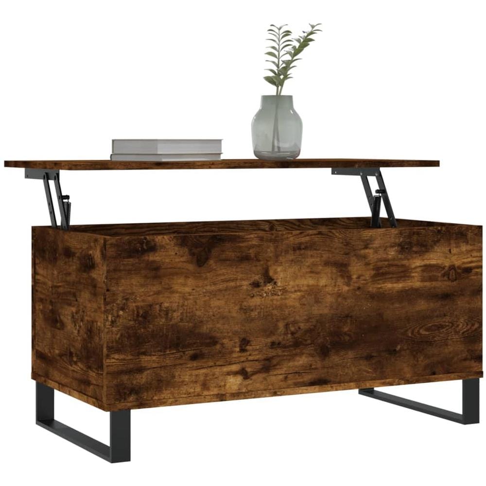 Tavolino Da Salotto Rovere Fumo 90x44,5x45 Cm Legno Multistrato - Foto 3