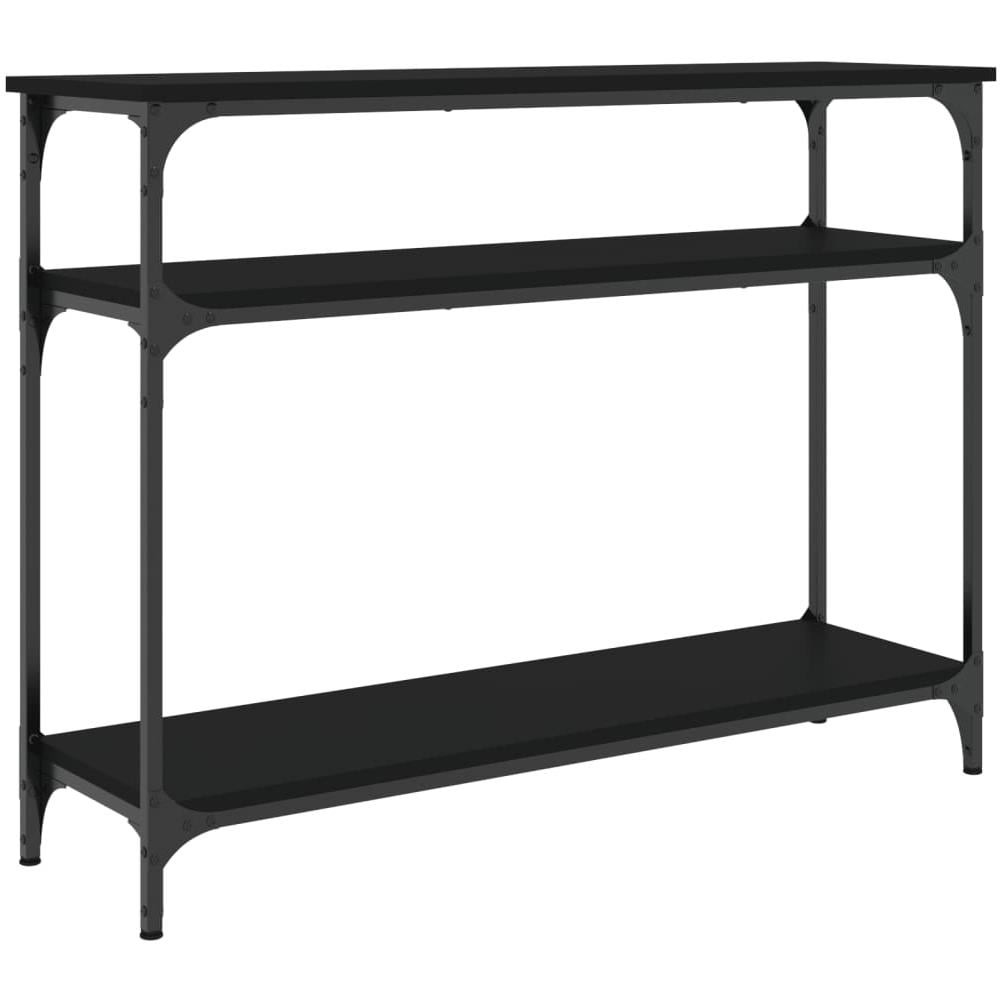 Tavolino Consolle Nero 100x29x75 Cm In Legno Multistrato - Foto 2