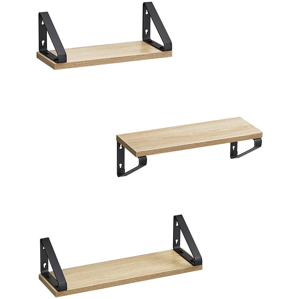 Set di 3 mensole da parete Valora - Rovere Sonoma con cornice nera - Foto 8