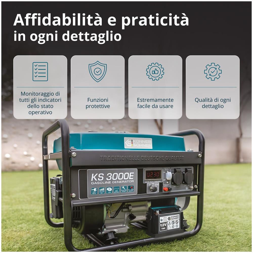 Generatore a benzina """" KS 3000E Tensione, V 230 Potenza massima, kW 3.0 - Foto 1