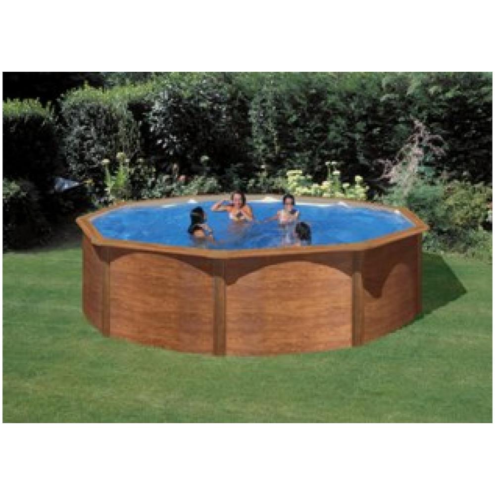 Piscina Fuori Terra Circolare In Metallo Effetto Legno - Foto 4