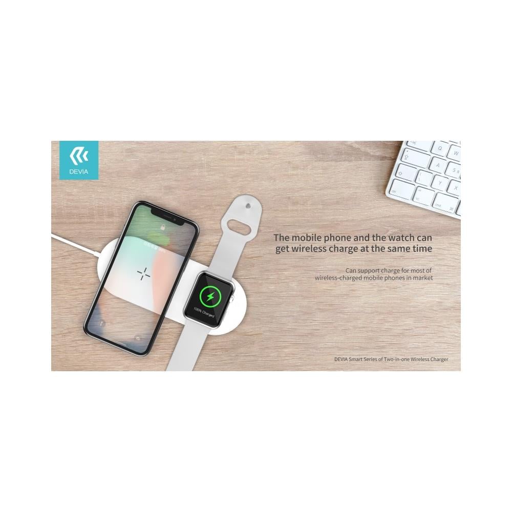 Caricatore Wireless 2 In 1 Per Iphone Ed Apple Watch 12w - Foto 1
