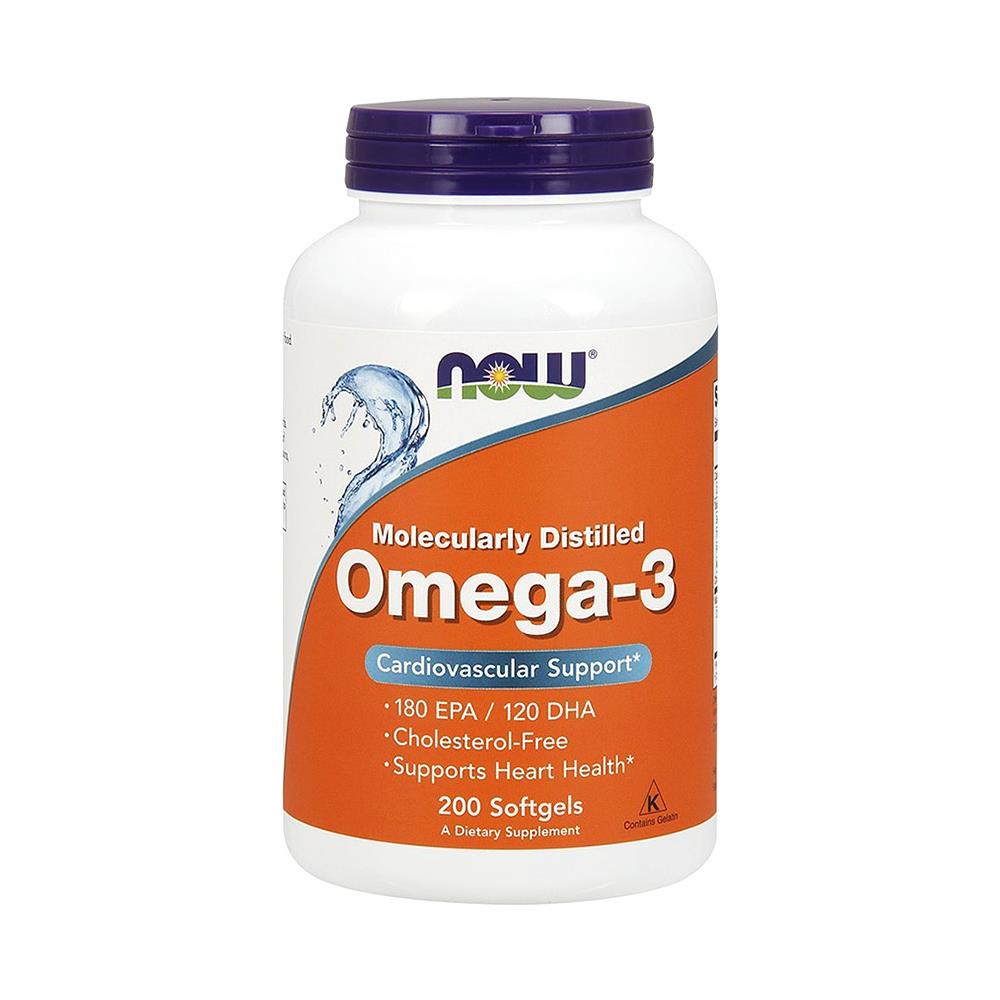 Omega-3 Molecularly Distilled, Fish Oil 1000mg 180/120 Md - 200 Softg. - Foto 1