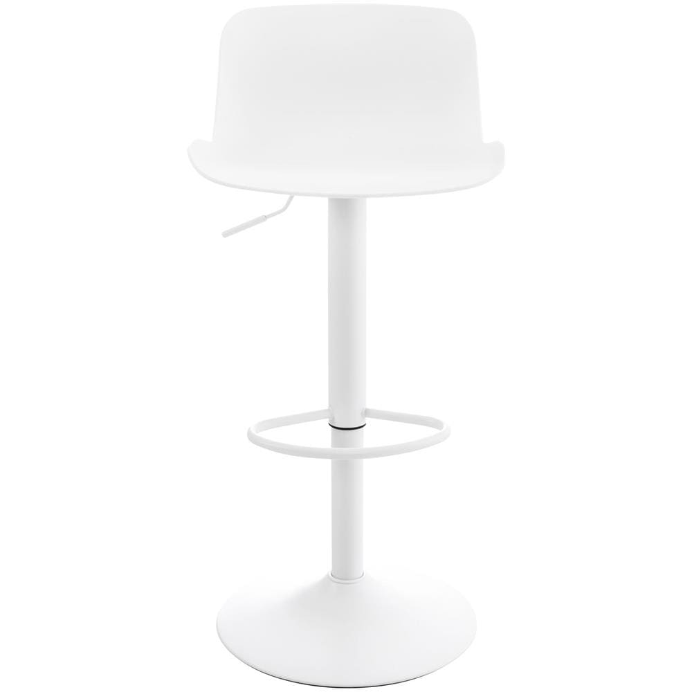 Sgabello Bar Almada In Polipropilene I Sedia Alta Bancone Girevole 360° E Regolabile 57-78 CM I Sgabello Alto Con Schienale E Poggiapiedi Bianco - Foto 2