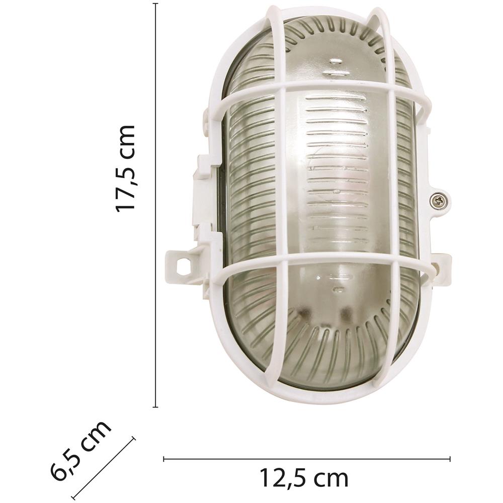 Applique Ovale In Plastica + Vetro Attacco E27 Max 60w Bianco - Foto 2