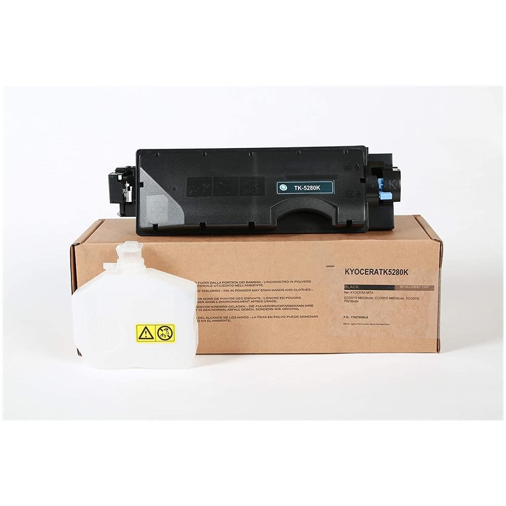 TONER COMPATIBILE - Kyocera Tk-5280k Nero 1t02tw0nl0 Per Ecosys M6235cidn, Ecosys M6635cidn, Ecosys P6235cdn Fornito Di Intelligent Chip Capacità 13000 Copie Made In Italy - Foto 2