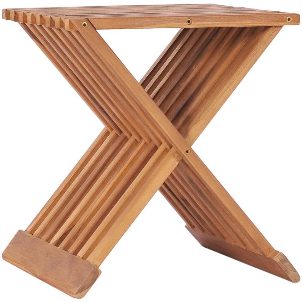 Sgabello Pieghevole 40x32x45 Cm In Legno Massello Di Teak - Foto 1