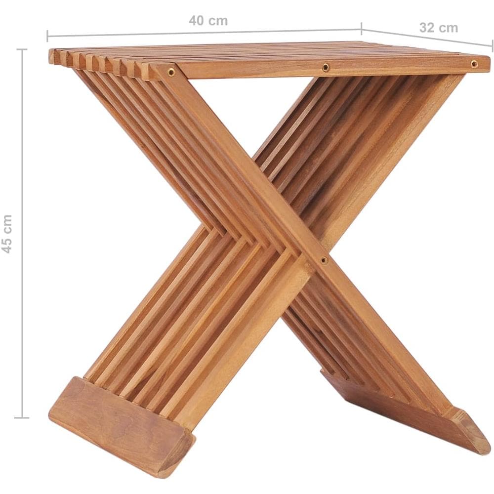 Sgabello Pieghevole 40x32x45 Cm In Legno Massello Di Teak - Foto 8