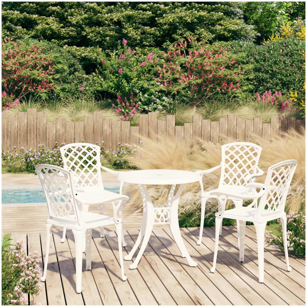 Set Da Bistrot 5 Pz In Alluminio Pressofuso Bianco - Foto 1