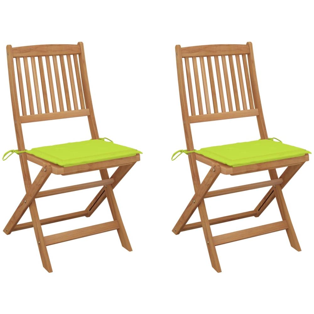 Sedie Da Giardino Pieghevoli 2 Pz Con Cuscini Massello Acacia - Foto 1