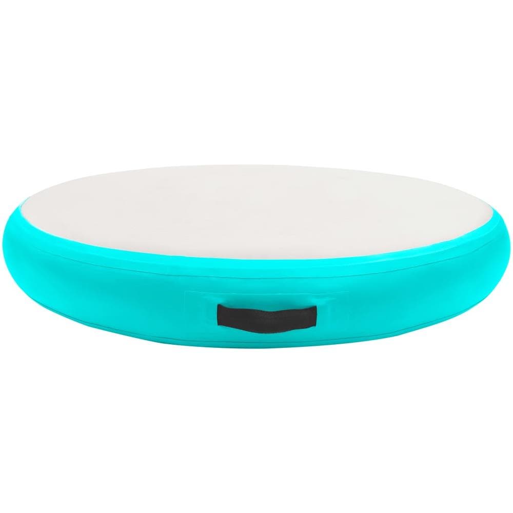 Tappetino Ginnastica Gonfiabile e Pompa 100x100x20 cm PVC Verde - Foto 2