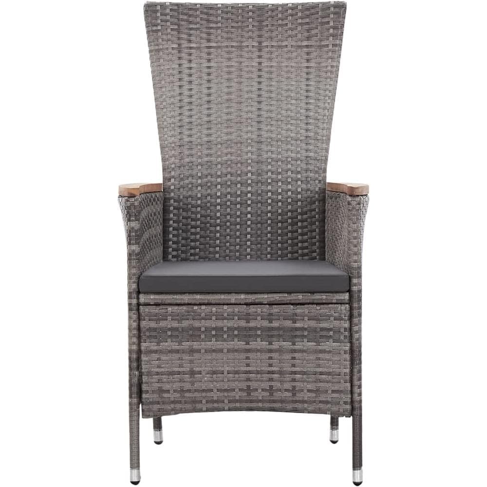 Set Divani da Giardino 3 pz con Cuscini in Polyrattan Grigio - Foto 2