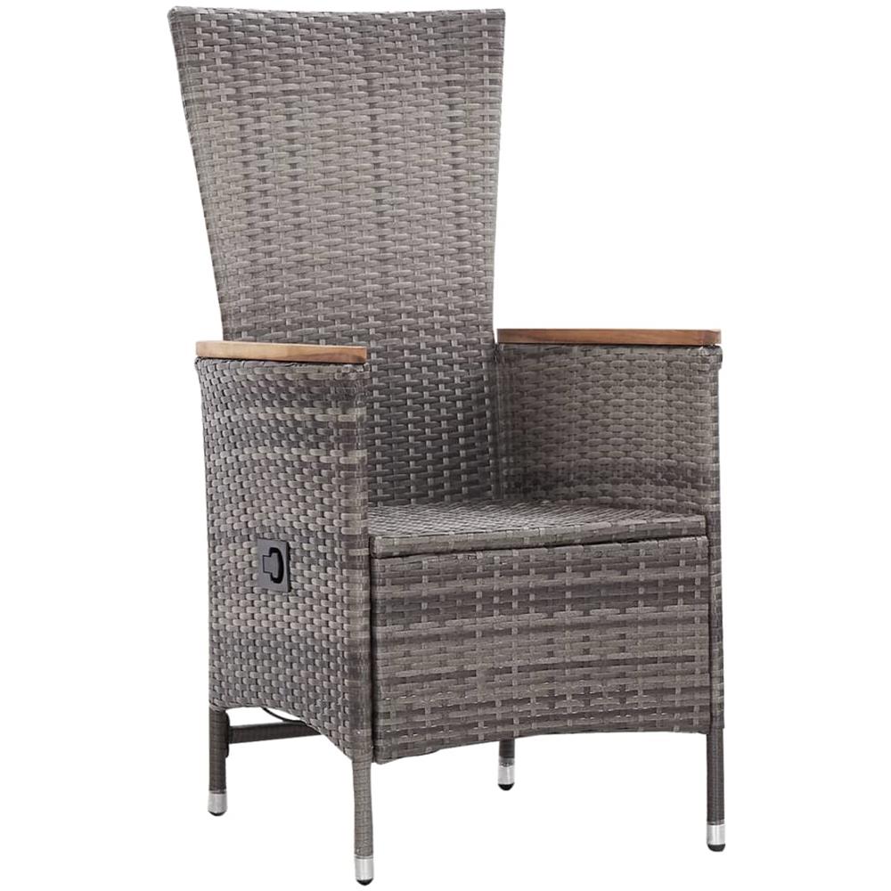 Set Divani da Giardino 3 pz con Cuscini in Polyrattan Grigio - Foto 3