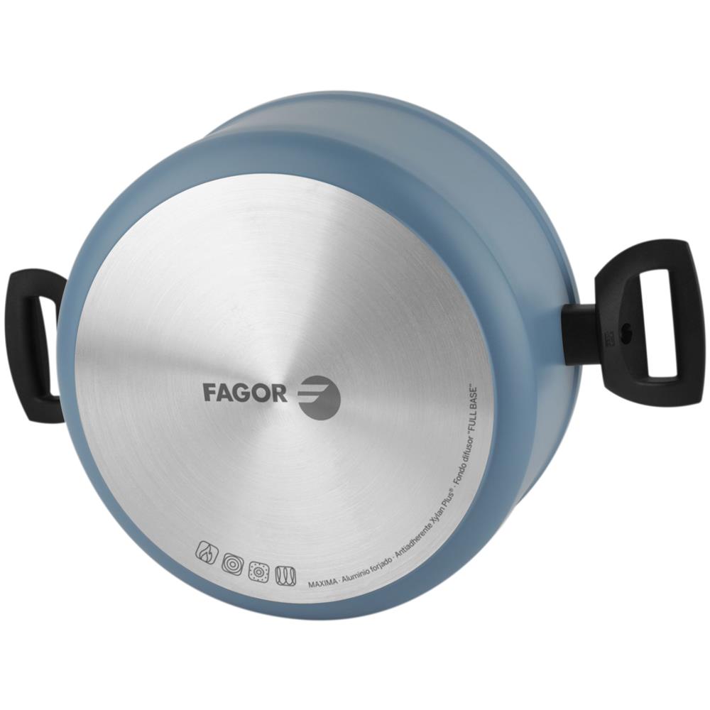 Fagor Maxima Pentola Induzione 24 Cm Alluminio Forgiato, Antiaderente Senza Pfoa, Coperchio  Blu - Foto 2