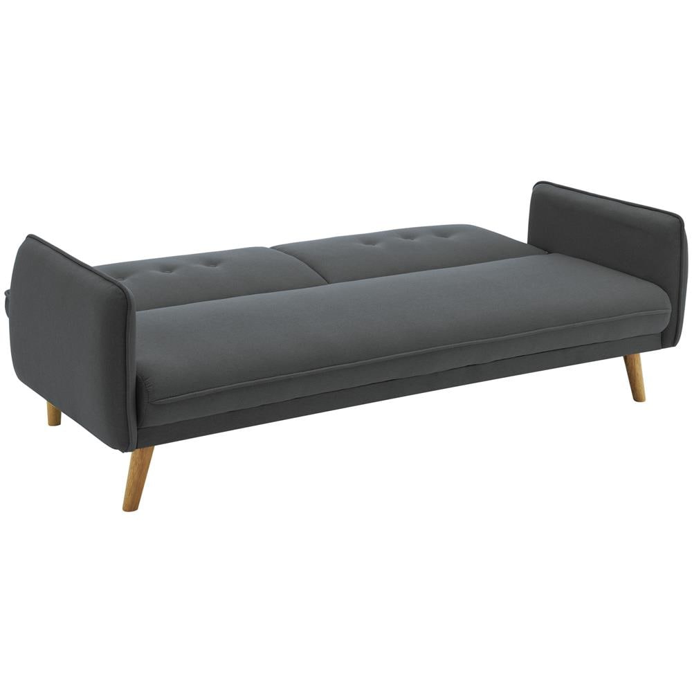 Nora Divano Convertibile Scandinavo 3 Posti In Tessuto Grigio Scuro - Foto 2