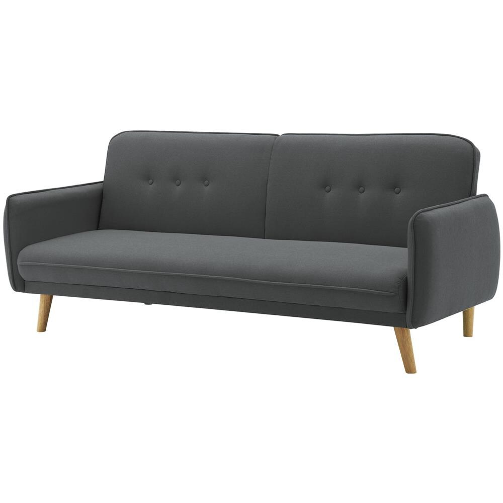 Nora Divano Convertibile Scandinavo 3 Posti In Tessuto Grigio Scuro - Foto 1