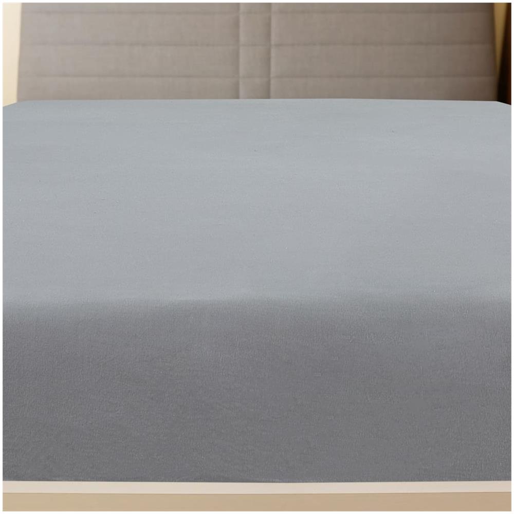 Lenzuolo Con Angoli Jersey Grigio 160x200 Cm Cotone - Foto 3
