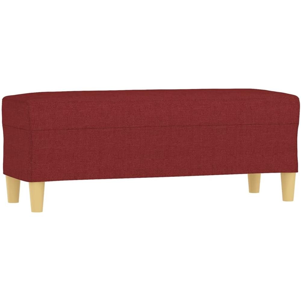 Panca Rosso Vino 100x35x41 Cm In Tessuto - Foto 2