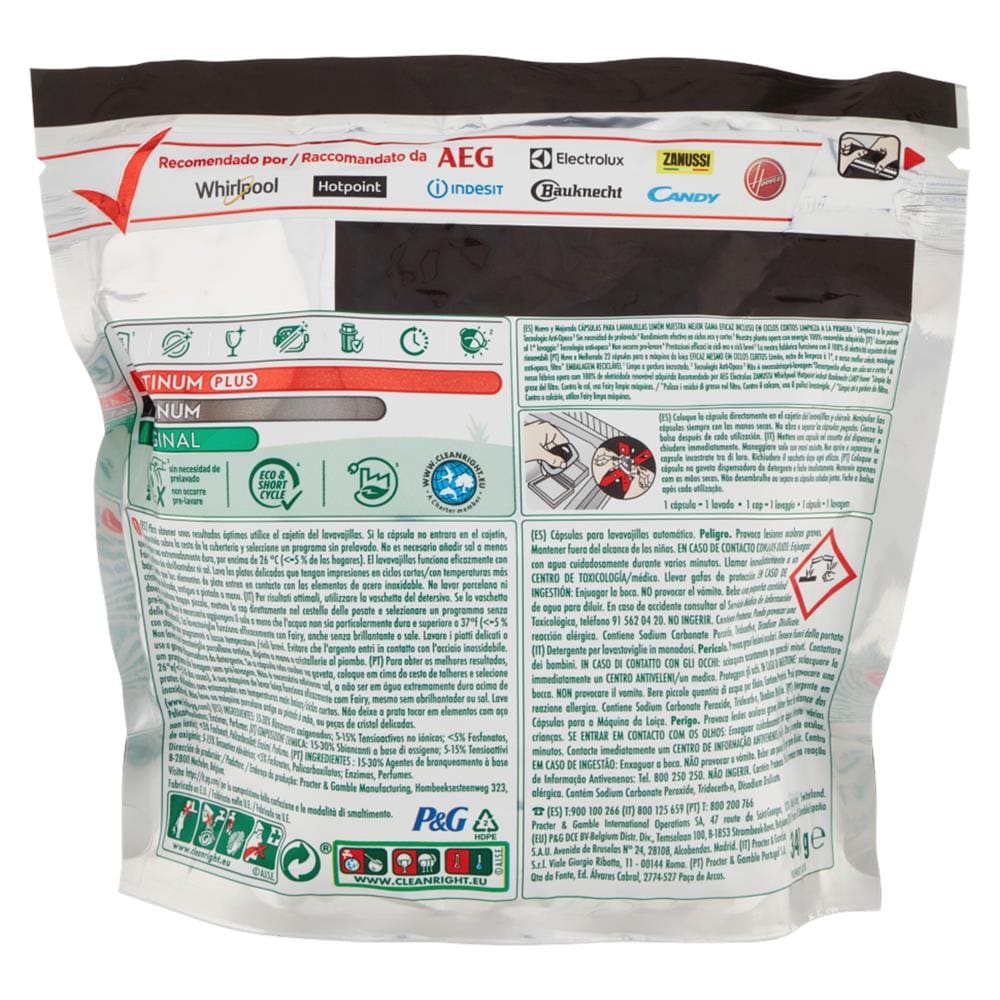 Platinum Plus Lemon 22 Capsule Lavastoviglie - Foto 2