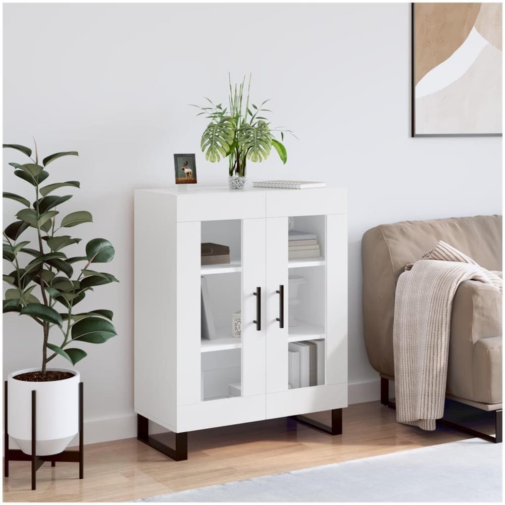 Credenza Bianca 69,5x34x90 Cm In Legno Multistrato - Foto 1