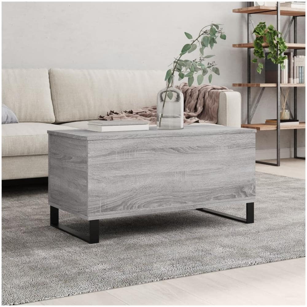 Tavolino Salotto Grigio Sonoma 90x44,5x45 Cm Legno Multistrato - Foto 1