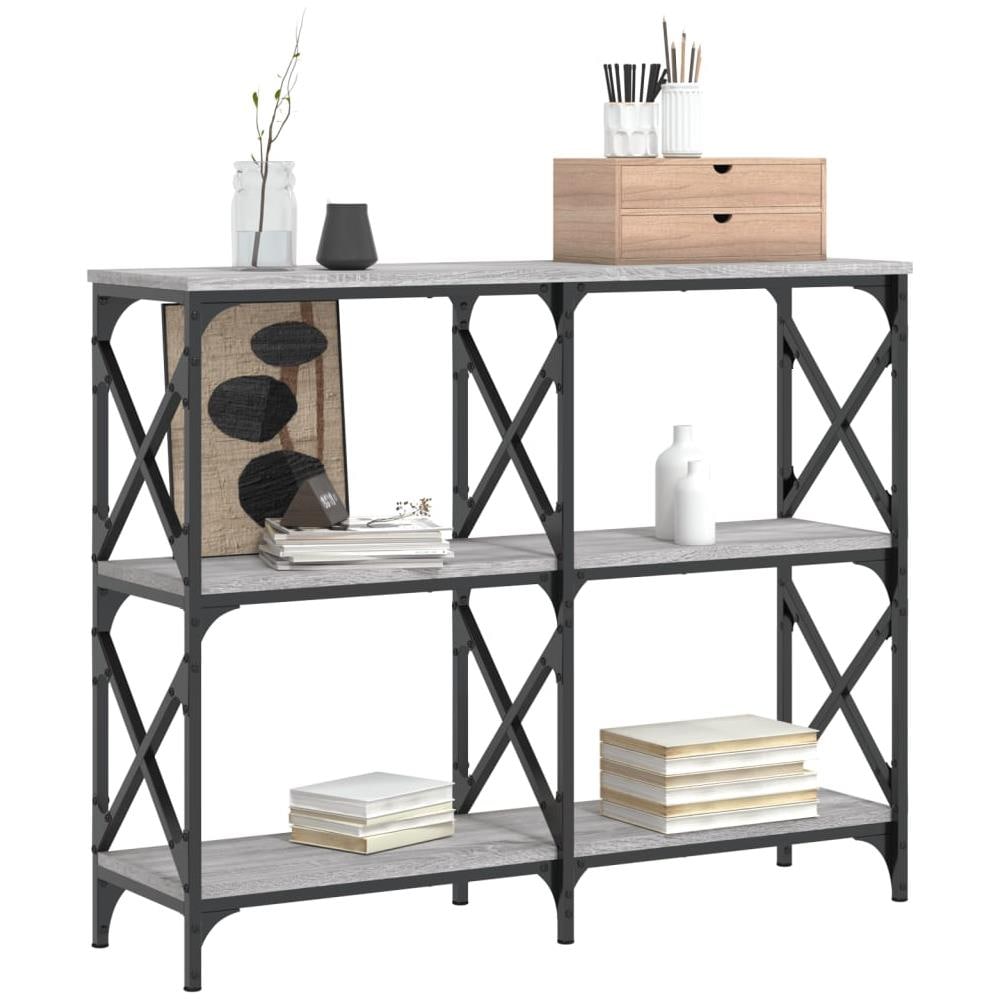 Tavolo Consolle Grigio Sonoma 100x28x80,5 Cm Legno Multistrato - Foto 3