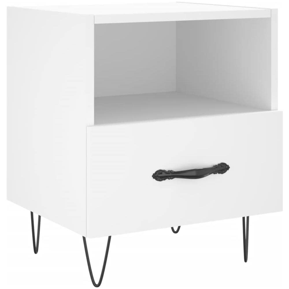 Comodino Bianco 40x35x47,5 Cm In Legno Multistrato - Foto 2